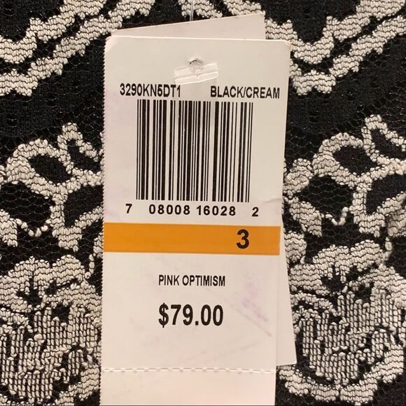 NWT Juniors City Studio Black & Cream Floral Lace Fit and Flare Dress Size 3 - Picture 5 of 10